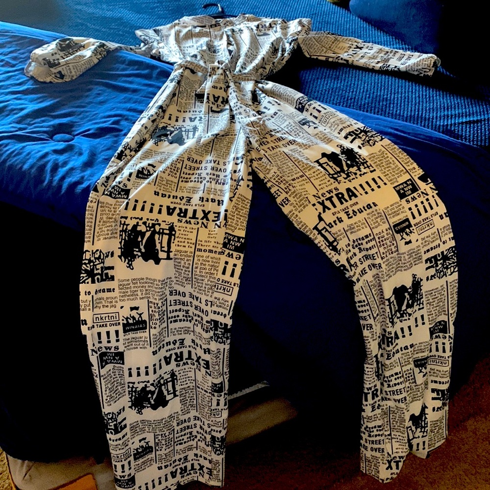 Black and white newspaper jumper